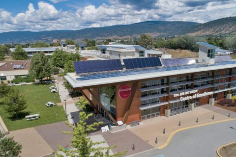 Penticton campus of  from a bird's eye view.