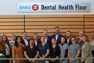 BMO representatives along with  staff and CDA students celebrated the naming of the third floor the BMO Dental Health Floor.